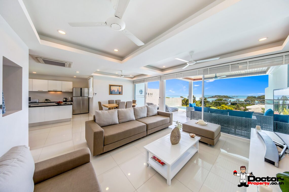 3 Bedroom Semi-Detached Pool Villa with Sea View  in Choeng Mon, Koh Samui – For Sale